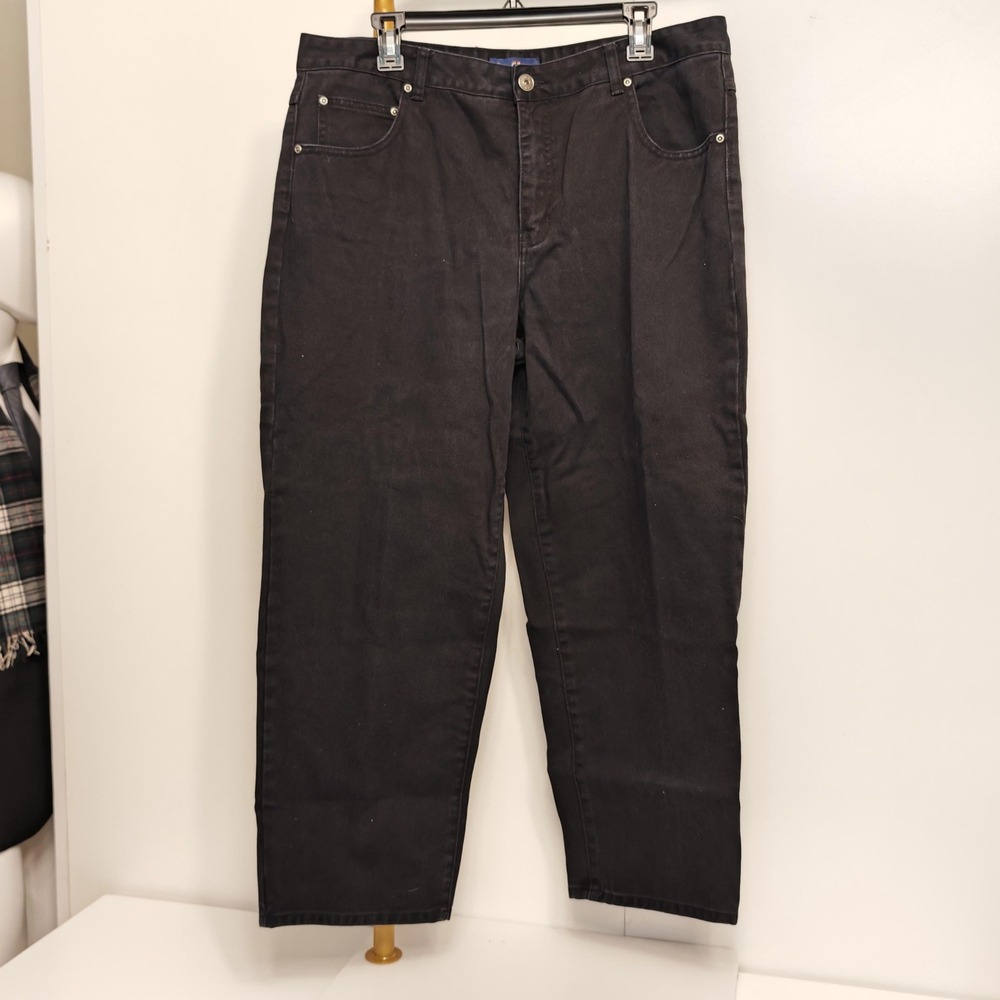 18WP Vintage LA Blues Baggy Black Washed Denim Jeans, 100% Cotton Jeans